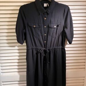 Paper Crane Black Midi Dress